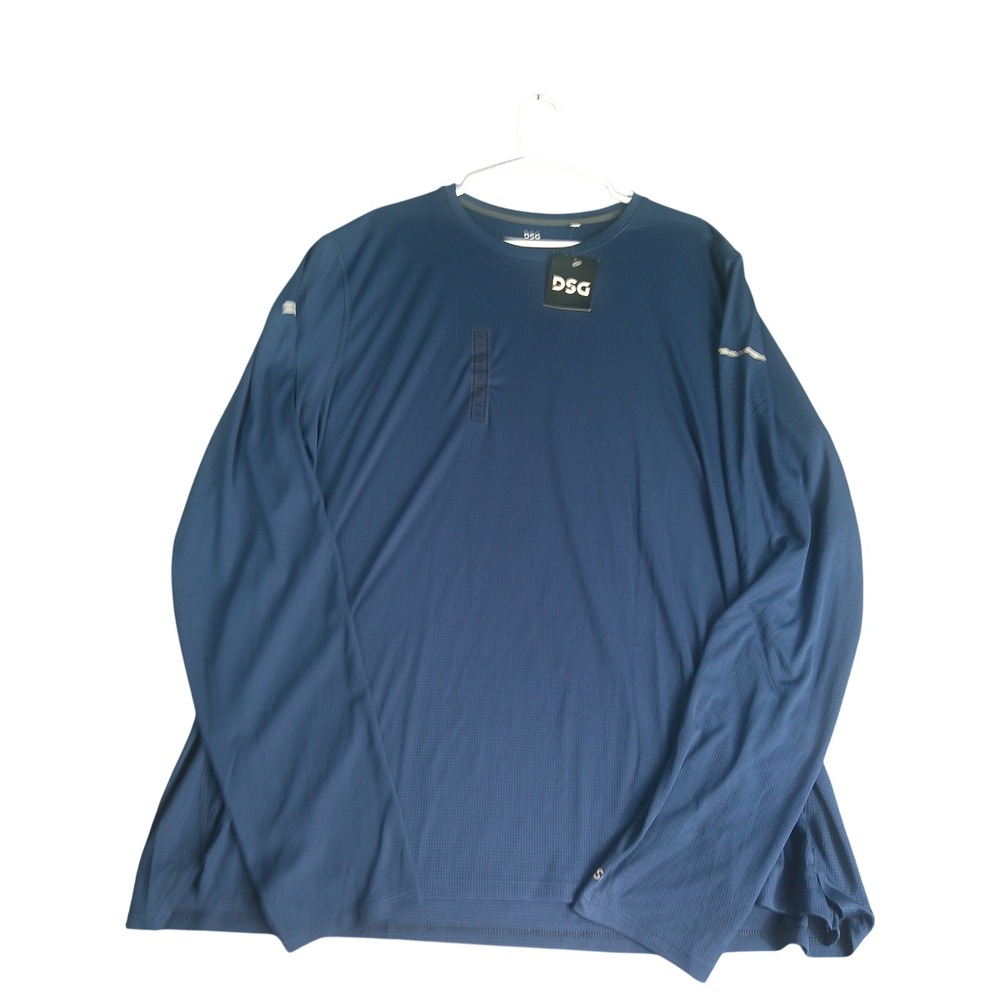 DSG Men Stride Long Sleeve Run T-Shirt Navy XXL Moisture Wicking UV 50+ NWT